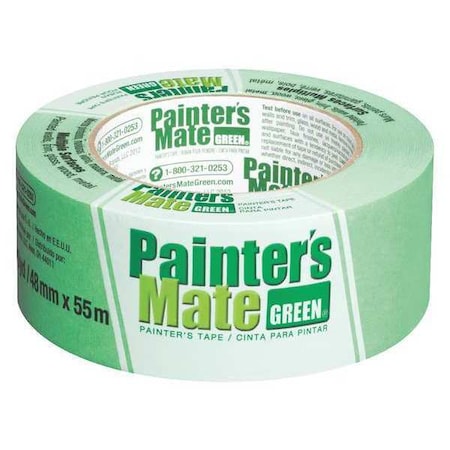 Shurtape Painter's Tape, 48 mm W x 55 m L, 5.4 mil Thick, Green, Rubber Adhesive 667016