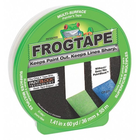 Shurtape Painter's Tape, Green, 36 mm W, 55 m L, 5.7 mil Thick, CF 120 160178