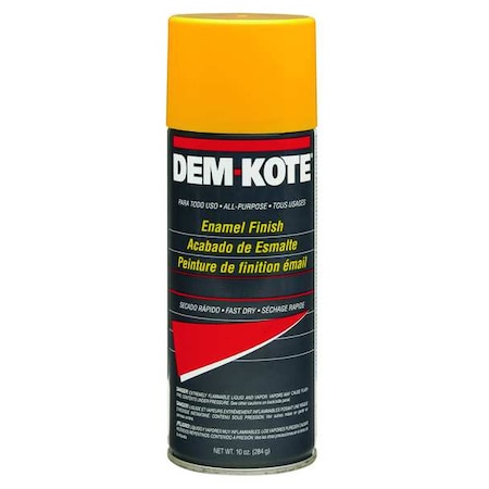 Dem-Kote Spray Paint, Safety Yellow, Gloss, 10 oz 257670