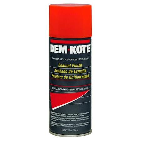 Dem-Kote Spray Paint, Safety Orange, Gloss, 10 oz 257673