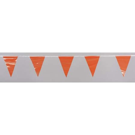 Cortina Safety Products Pennants, Vinyl, Orange/White, 60 ft. 03-404-60