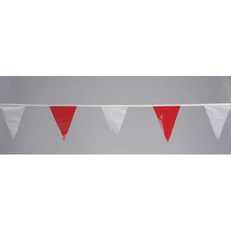 Cortina Safety Products Pennants, Vinyl, Red/White, 60 ft. 03-401-60