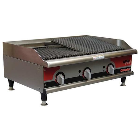 Apw Wyott Gas Radiant Charbroiler, 3 Burner, L 36 In GCB-36S