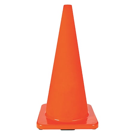 Zoro Select Traffic Cone, PVC, Non-Reflective, 28 in Height, 10 lb, Orange 6TVF1