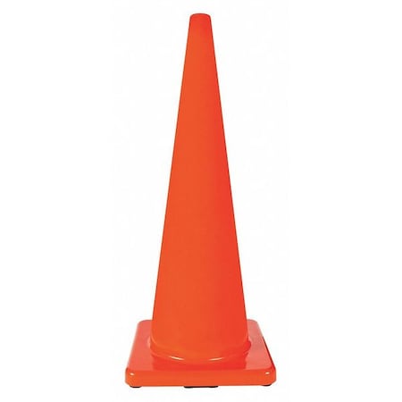 Zoro Select Traffic Cone, PVC, Non-Reflective, 36 in Height, 10 lb, Orange 6FGZ9