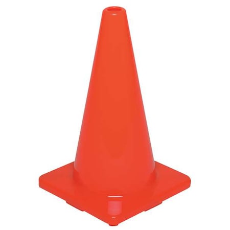 Zoro Select Traffic Cone, PVC, Non-Reflective, 18 in Height, 2.3 lb, Orange 6FGZ7