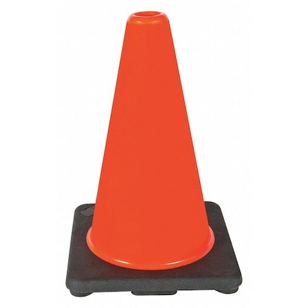 Zoro Select Traffic Cone, PVC, Not Applicable, 12 in Height, 1.7 lb, Orange 6FGZ0