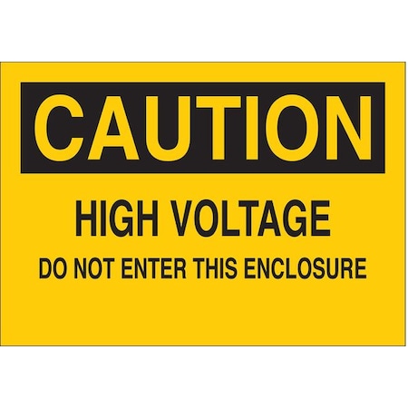 Brady Caution Sign, 7 in Height, 10 in Width, Polyester, Rectangle, English 84843