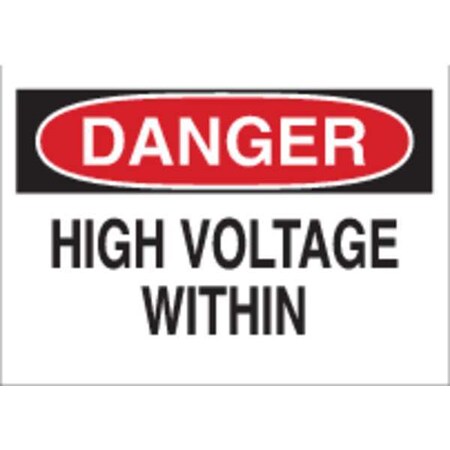 Brady Danger Sign, 7 in Height, 10 in Width, Polyester, Rectangle, English 84905