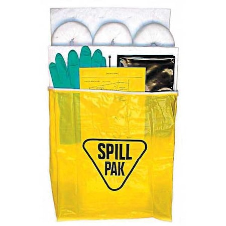 Enpac Spill Kit, 6 gal Volume Absorbed per Kit, 6 gal Capacity, Bag, Yellow, 22 ENP D715