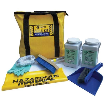 Enpac Vehicle Spill Kit, 2 gal Volume Absorbed per Kit, 6 gal Capacity, Bag, Yellow, 18 ENP D710
