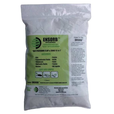 Enpac Solidifer, 2 gal Absorbed per Package, Bag, Perlite, White ENP D208CS