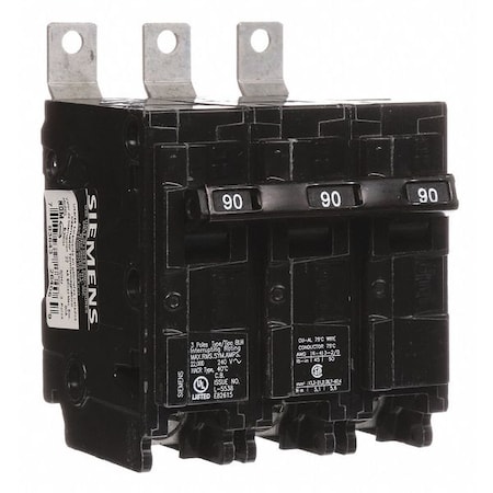Siemens Miniature Circuit Breaker, BL Series, 90A, 3 Pole, 240V AC, 22kA at 240V AC B390H