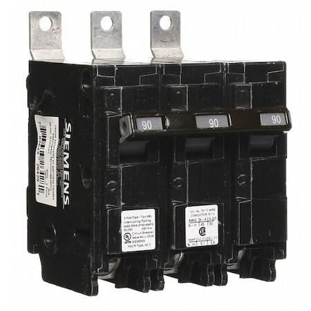 Siemens Miniature Circuit Breaker, BL Series, 90A, 3 Pole, 240V AC, 65kA at 240V AC B390HH