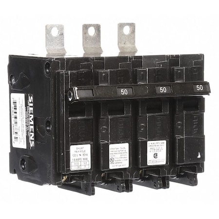 Siemens Miniature Circuit Breaker, BL Series, 50A, 3 Pole, 120/240V AC, 10kA at 240V AC B35000S01