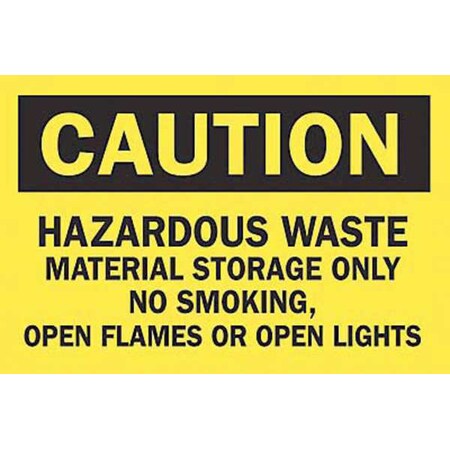 Brady Caution Sign, 10" H, 14 in W, Polyester, Rectangle, English, 122615 122615