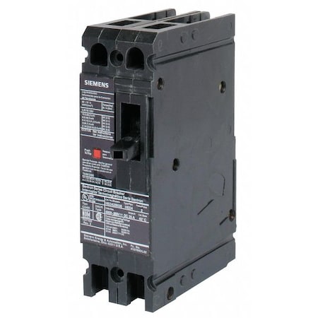 Siemens Molded Case Circuit Breaker, HED4 Series, 125A, 2 Pole, 480V AC, 42kA at 480V AC HED42B125