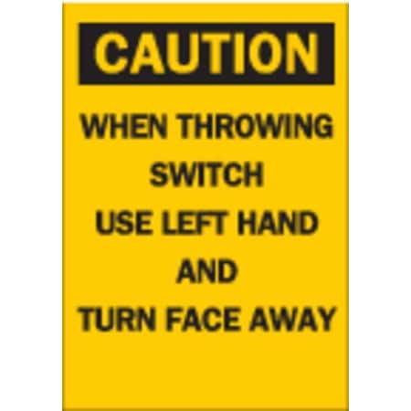 Brady Caution Sign, 14X10", Bk/Yel, Eng, Text, 65576 65576