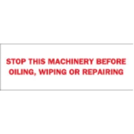 Brady No Header, Stop This Machinery Before Oiling, Wiping Or Repairing, 10" W x 3-1/2" H, Rectangle 88317