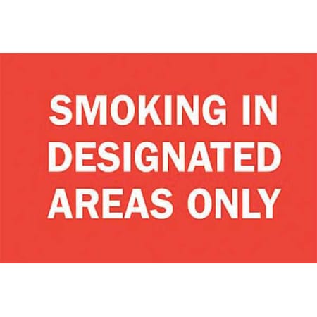 Brady No Smoking Sign, 10" H, 14 in W, Rectangle, English, 122342 122342