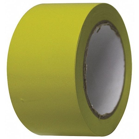 Condor Floor Marking Tape Vinyl Yellow, 2" W x 108 ft. L, 5 mil Thick 6FXW0