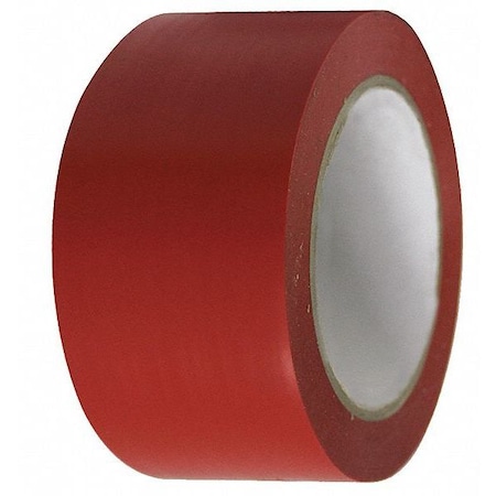 Condor Floor Marking Tape Vinyl Red, 2" W x 108 ft. L, 5 mil Thick 6FXW1