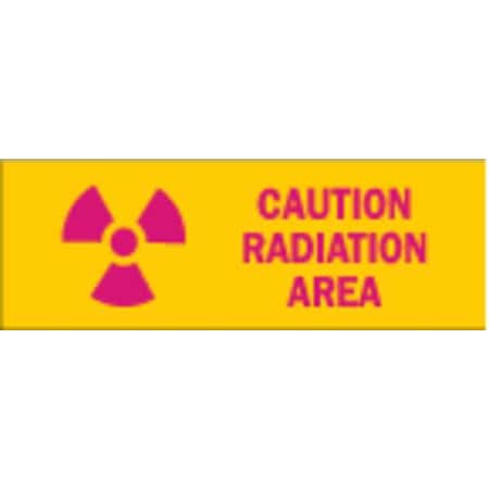 Brady Caution Radiation Sign, 3 1/2 in H, 10 in W, Polyester, Rectangle, 88740 88740
