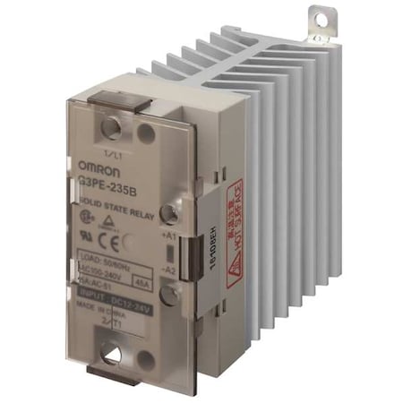 Omron Solid State Relay, 1 Phase, Screw Clamp, DIN Rail & Screw, Phototriac G3PE-235B DC12-24