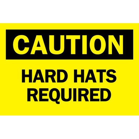 Brady Caution Sign, 7 in Height, 10 in Width, Plastic, Rectangle, English 122520