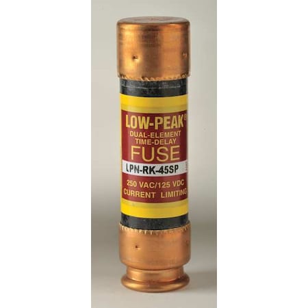 Eaton Bussmann UL Class Fuse, RK1 Class, Time-Delay, 45A, 250V AC, Non-Indicating LPN-RK-45SP