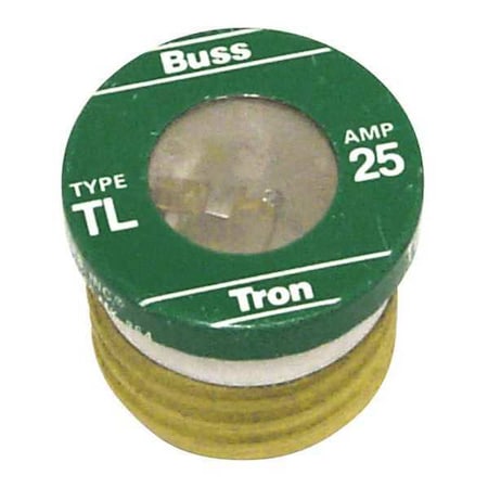 Eaton Bussmann Plug Fuse, 25A, 10kA at 125V AC, 4 PK TL-25