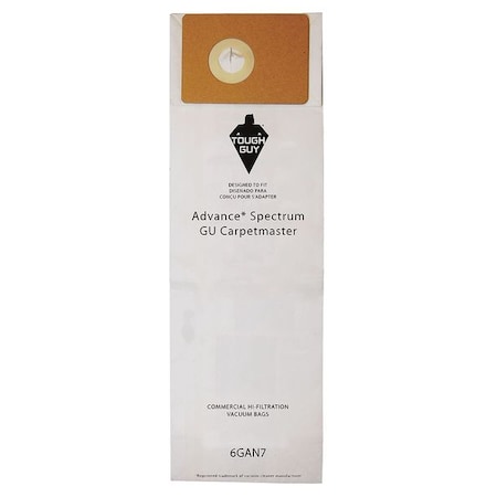 Tough Guy Vacuum Bag, 2-ply, Paper Bag, 10 PK 6GAN7