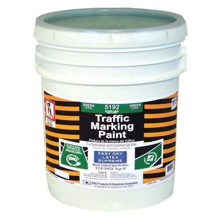 Rae Traffic Zone Marking Paint, 5 Gal., Green, Latex Acrylic -Based 5192