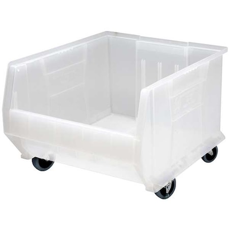 Quantum Storage Systems Mobile Storage Bin, Polypropylene, Clear, 11 in H, 16 1/2 in W, 23 7/8 in L QUS964MOBCL