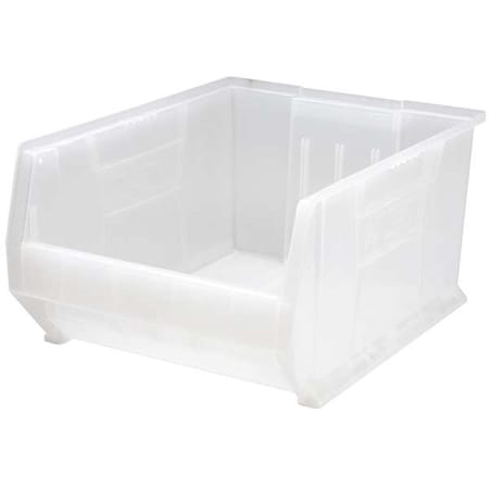 QUANTUM STORAGE SYSTEMS 150 lb Storage Bin, Polypropylene, 18 1/4 in W, 12 in H, Clear, 23 7/8 in L QUS955CL