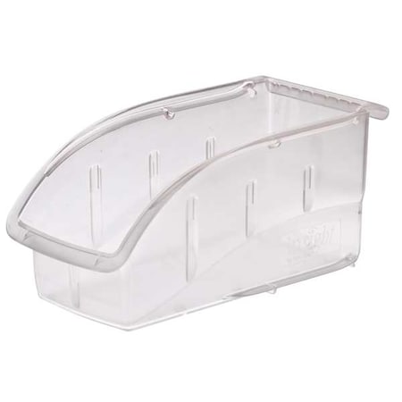 Akro-Mils Hang & Stack Storage Bin, Plastic, Clear, 5.3 in H, 5 1/2 in W, 10 7/8 in L 305B1