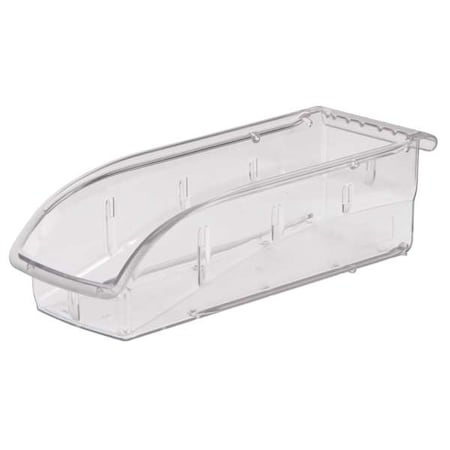 Akro-Mils Hang & Stack Storage Bin, Plastic, Clear, 3 1/4 in H, 4 1/8 in W, 10 7/8 in L 305A5