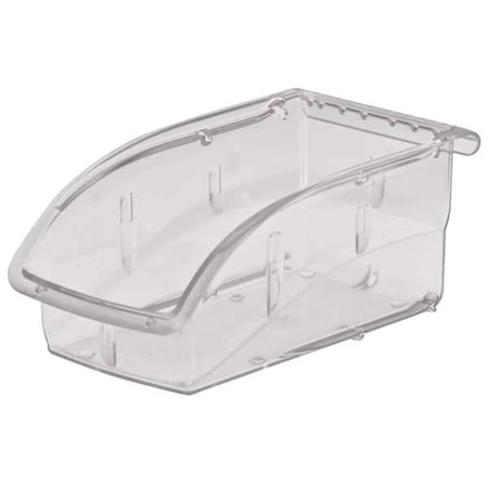 Akro-Mils Hang & Stack Storage Bin, Plastic, Clear, 3 1/4 in H, 4 1/8 in W, 7 3/8 in L 305A3