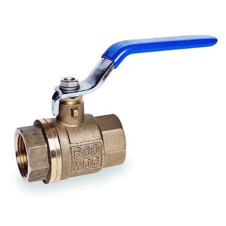 ZORO SELECT 1/2" FNPT Brass Ball Valve Inline 107-813