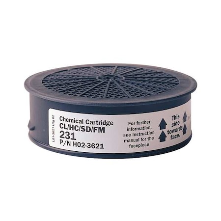 Sundstrom Safety Cartridge, White, Push to Connect, Sundstrom Respirators SR 231