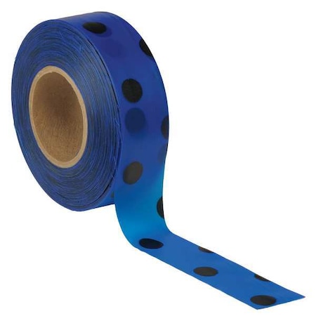 Zoro Select Flagging Tape, No Legend, Black/Blue, 1 3/16 in Wide x 300 ft Length, Vinyl, 2 mil PDBBK-200