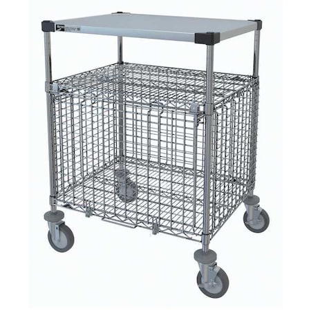 Metro Corrosion-Resistant Wire Security Cart with Solid Top Shelf, 600 lb Capacity, 24 in W x 30 in L x SECMLAB