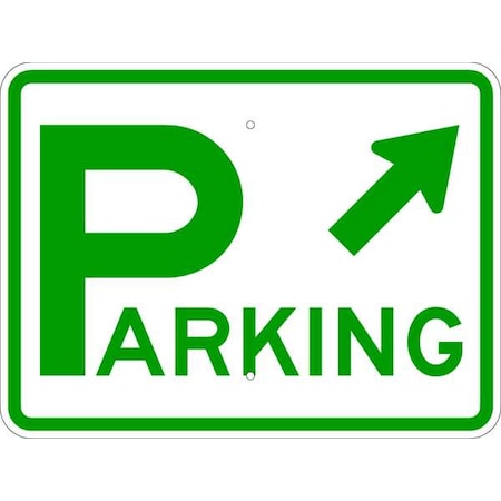 Lyle Parking Sign, 24" W, 18" H, English, Aluminum, Blue D4-1R45-24HA