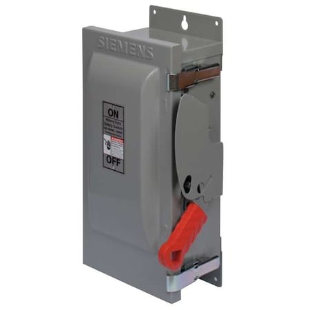 Siemens Fusible, Safety Switch, Heavy Duty, 240 V, 2PST, NEMA 1 HF221N