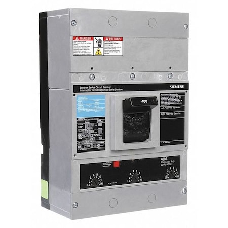 Siemens Molded Case Circuit Breaker, JXD2-A Series, 400A, 3 Pole, 240V AC, 65kA at 240V AC JXD23B400