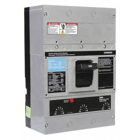 Siemens Molded Case Circuit Breaker, JXD2-A Series, 300A, 3 Pole, 240V AC, 65kA at 240V AC JXD23B300