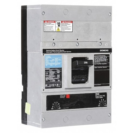 Siemens Molded Case Circuit Breaker, JXD2-A Series, 250A, 2 Pole, 240V AC, 65kA at 240V AC JXD22B250