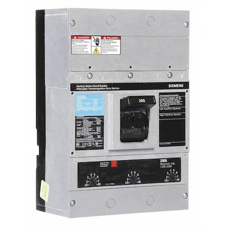 Siemens Molded Case Circuit Breaker, JXD2-A Series, 200A, 3 Pole, 240V AC, 65kA at 240V AC JXD23B200