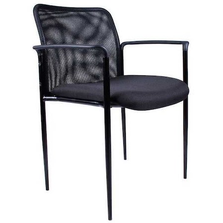 Zoro Select Guest Chair, Black Seat, Black Back, 24" W 24" L 33" H, Fixed, Polyester Seat 6GNN3