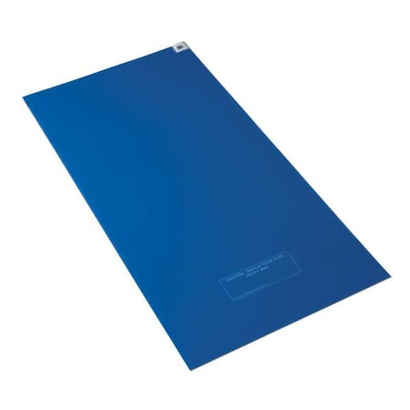 Condor Disposable Tacky Mat, Polyethylene, 1.5 mil Thick, 36 in W x 36 in L, Blue, 30, 4 PK 6GRC4